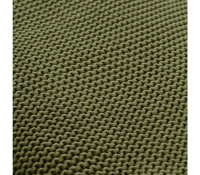  Плед из хлопка Tkano Essential, жемчужной вязки оливкового цвета, 130х180 см, фото 6 