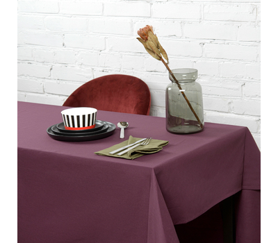  Скатерть на стол Tkano Wild, хлопок бордового цвета, 170х170 см, фото 3 