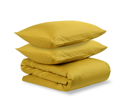  Комплект постельного белья полутораспальный Tkano Essential, сатин горчичного цвета, фото 1 