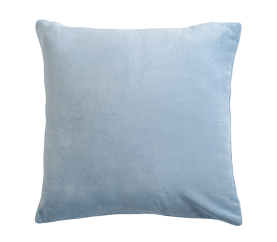  Подушка декоративная Tkano Essential, из хлопкового бархата светло-синего цвета, 45х45 см, фото 1 