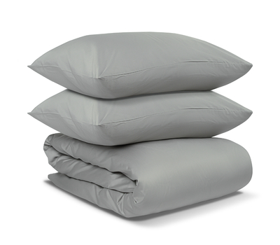  Комплект постельного белья двуспальный Tkano Essential, сатин светло-серого цвета, фото 1 