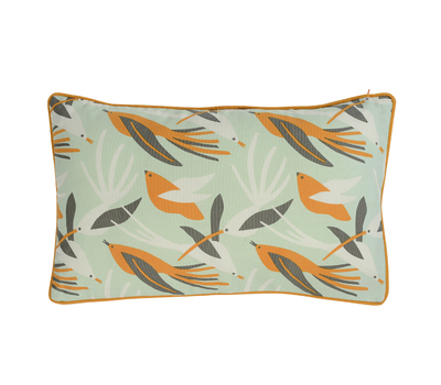  Чехол для декоративной подушки Tkano Wild, хлопок мятного цвета с дизайнерским принтом Birds of Nile, 30х50 см, фото 1 