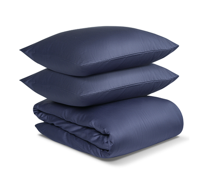  Комплект постельного белья полутораспальный Tkano Essential, сатин темно-синего цвета, фото 1 