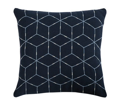  Подушка декоративная Tkano Ethnic, из хлопка темно-синего цвета с геометрическим орнаментом, 45х45 см, фото 1 
