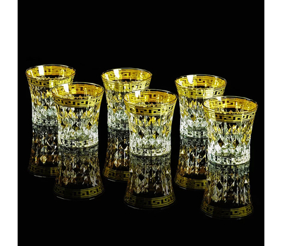  Набор стаканов для виски Migliore DeLuxe Imperia, хрусталь, декор золото 24К, 270мл - 6шт, фото 1 