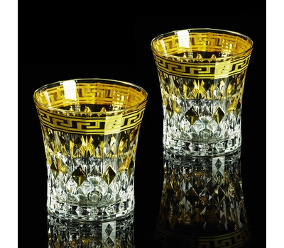  Набор стаканов для виски Migliore DeLuxe Imperia, хрусталь, декор золото 24К, 270мл - 2шт, фото 1 
