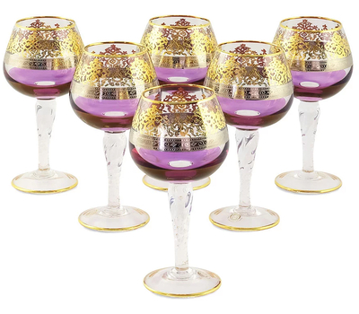  Набор бокалов для коньяка Migliore DeLuxe Luciana, хрусталь, декор золото 24К - 6шт, фото 1 