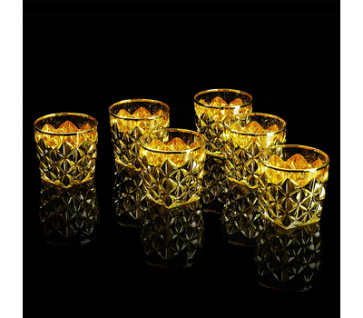  Набор стаканов для виски Migliore DeLuxe Golden Dream, хрусталь, декор золото 24К, 350мл - 6шт, фото 1 