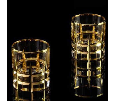  Набор стаканов для виски Migliore DeLuxe Baron, хрусталь, декор золото 24К, 300мл - 2шт, фото 1 