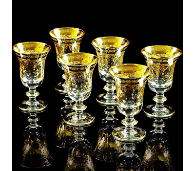  Набор бокалов для вина/воды Migliore DeLuxe Dinastia, хрусталь, декор золото 24К - 6шт, фото 1 