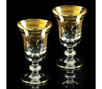  Набор бокалов для вина/воды Migliore DeLuxe Dinastia, хрусталь, декор золото 24К - 2шт, фото 1 