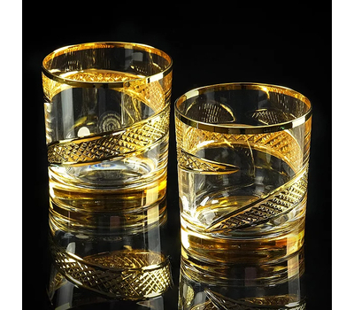  Набор стаканов для виски Migliore DeLuxe Idalgo, хрусталь янтарный, 300мл - 2шт, фото 1 