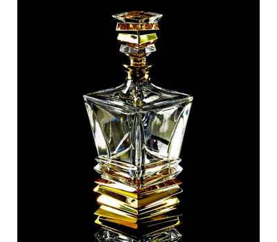  Штоф для виски Migliore DeLuxe Vikont, хрусталь, декор золото 24К, 0.85л 29см, фото 1 