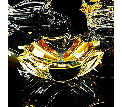  Пепельница Migliore DeLuxe Pocker, хрусталь, декор золото 24К, 15см, фото 1 