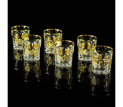  Набор стаканов для виски Migliore DeLuxe Gloria, хрусталь, декор золото 24К, 300мл - 6шт, фото 1 