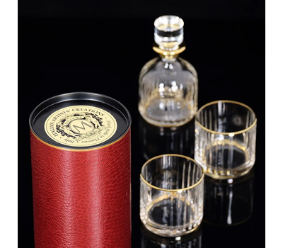  Набор для виски Migliore DeLuxe Bingo: графин + 2 стакана, хрусталь, декор золото 24К, фото 2 