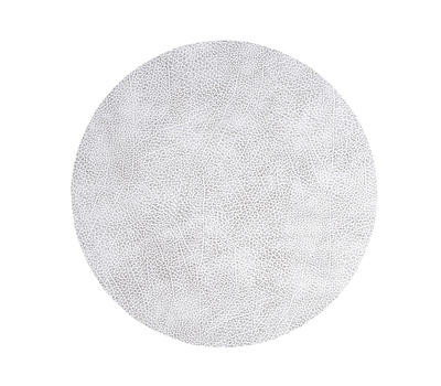  LINDDNA 98929 HIPPO white-grey Подстановочная салфетка из натуральной кожи круглая, диаметр 40 см, толщина 1,6 мм, фото 1 