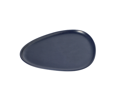 LINDDNA 990170 Тарелка сервировочная (35х30х3см) каменная керамика, темно-синий, фото 1 