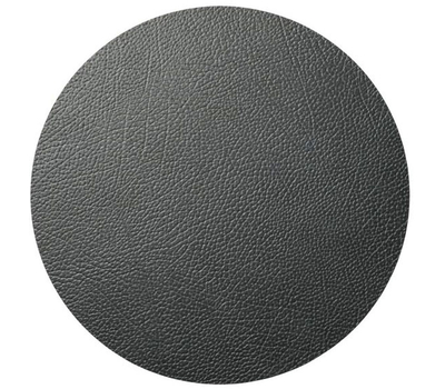  LINDDNA 981290 HIPPO black-anthracite Подстановочная салфетка из натуральной кожи круглая, диаметр 40 см, толщина 1,6 мм, фото 1 