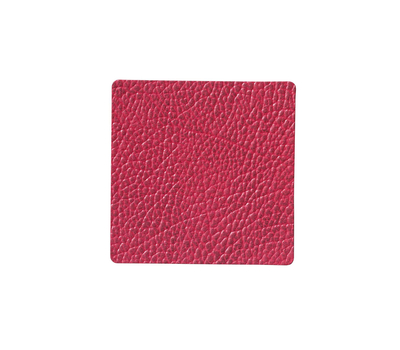  LINDDNA 983514 HIPPO raspberry Подстаканник из натуральной кожи квадратный 10x10 см, толщина 1,6 мм, фото 1 