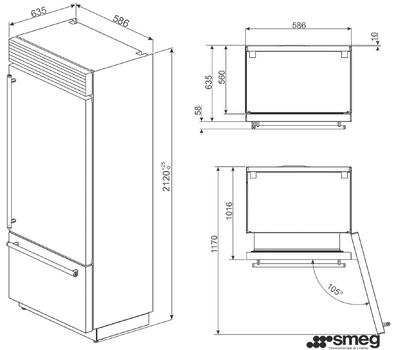 Винный холодильник Smeg, отдельностоящий, нержавеющая сталь, 60см, фото 4 