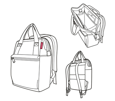  Сумка-рюкзак Reisenthel Allrounder R, красный, 26х45.3х14.5см, фото 5 
