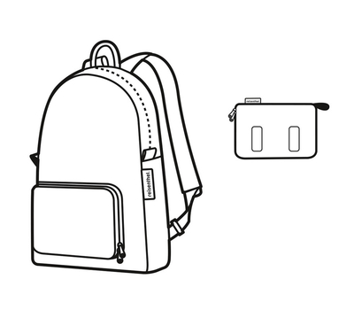  Складной рюкзак Reisenthel Mini maxi, чёрно-белая клетка, 29.3х47х15см, фото 3 