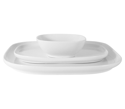  Набор сервировочный Форма Maxwell & Williams, белый: 2 тарелки + салатник, 23.5см + 28см +12см, фарфор, фото 1 