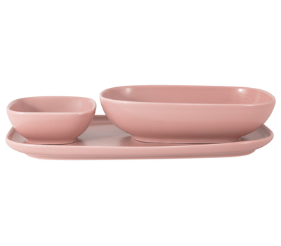  Набор сервировочный Форма Maxwell & Williams, розовый: тарелка + 2 салатника, 30х16см + 20см + 10см, фарфор, фото 1 