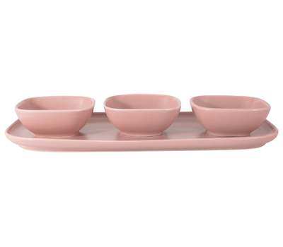  Набор сервировочный Форма Maxwell & Williams, розовый: тарелка + 3 салатника, 35х16см + 10см, фарфор, фото 1 
