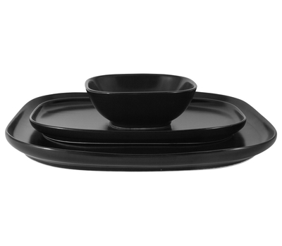 Набор сервировочный Форма Maxwell & Williams, чёрный: 2 тарелки + салатник, 23.5см + 28см + 12см, фарфор, фото 1 