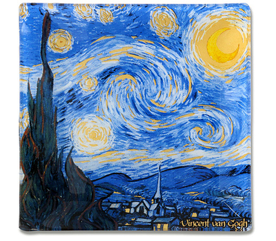  Carmani Тарелка квадратная Звездная ночь (Ван Гог) 13х13 см, стекло, фото 1 