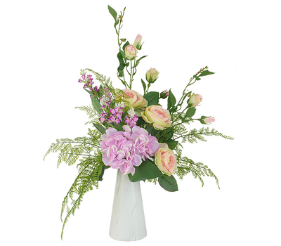  Dream Garden Декоративный букет розы и гортензии в керамической вазе, фото 1 