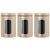  Brabantia Набор контейнеров для сыпучих продуктов с окном (1,4 л), 3 шт., Шампань, фото 1 
